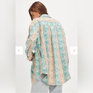 NWT Free People Wonderland Fog Jacquard Shirt Small